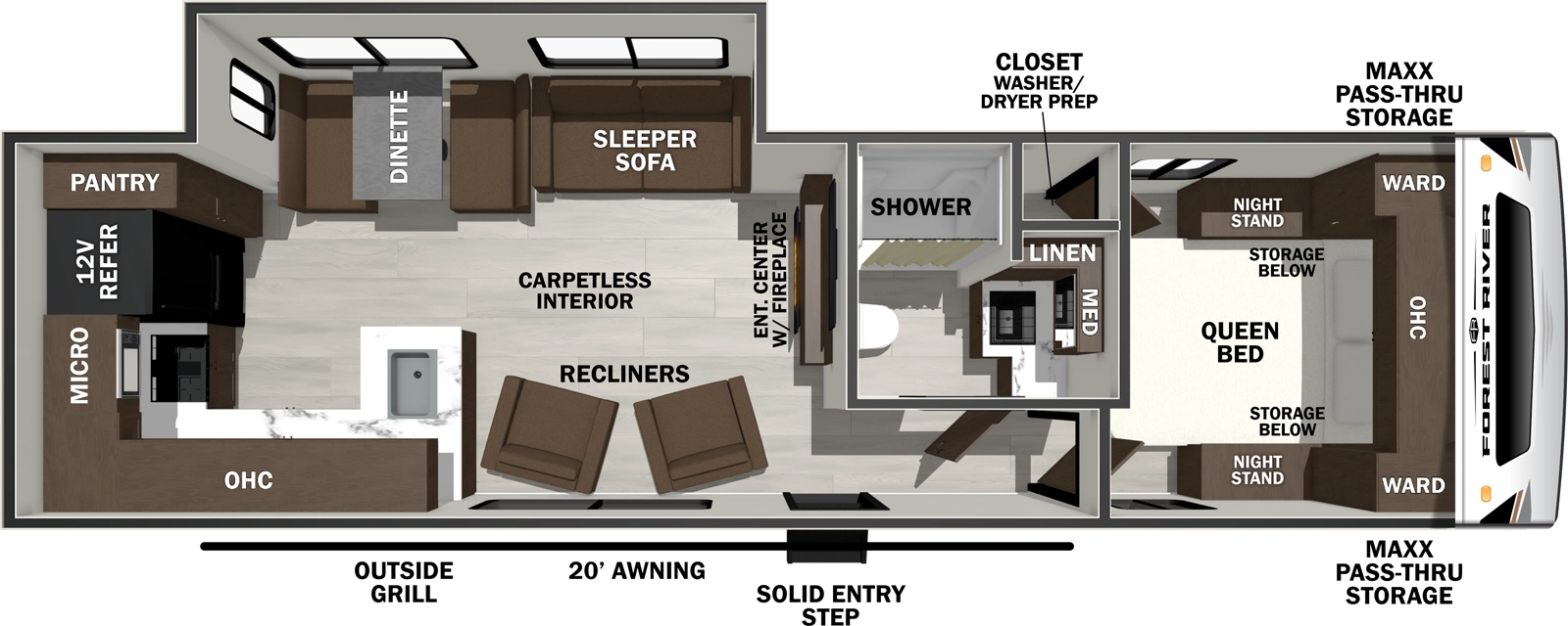 Wildcat Travel Trailers 271CHEF Floorplan